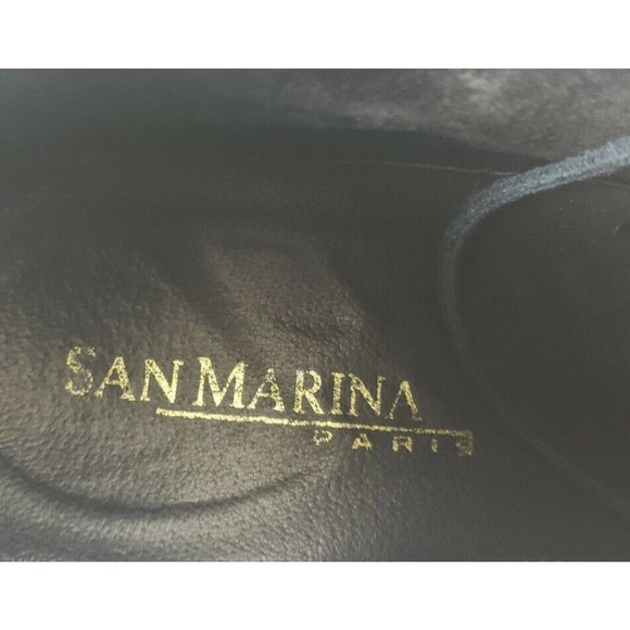 San Marina Women Men Derby Black Leather Ankle Boots Size 40 EU Size 7 US Paris main image 8